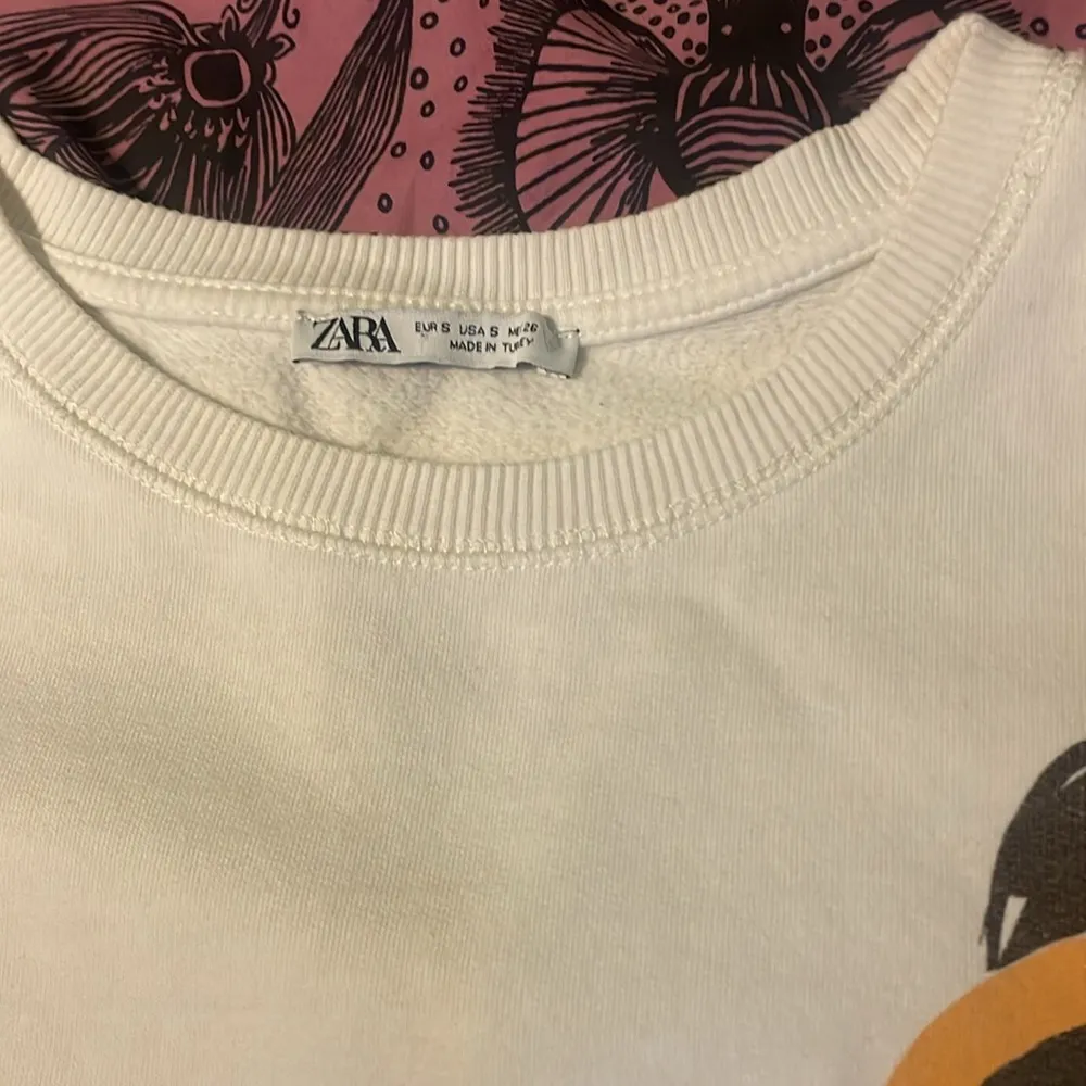 ZARA Blogger Fave Ecru Multi Girls Print Sweatshirt $59.90 EUC S Rare HTF - Image 12