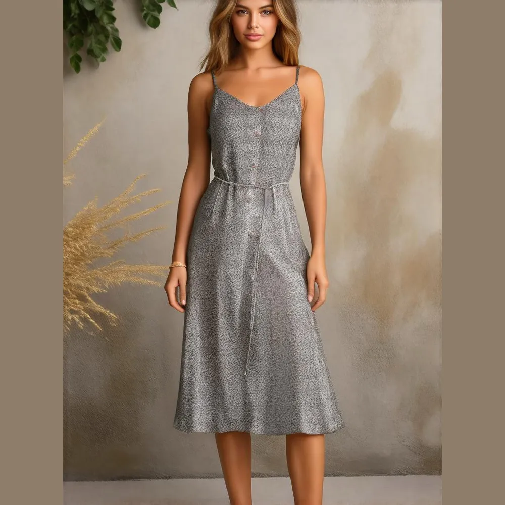 Sienna Sky - Sleeveless Midi Slip Dress in Cream and Black - Image 8