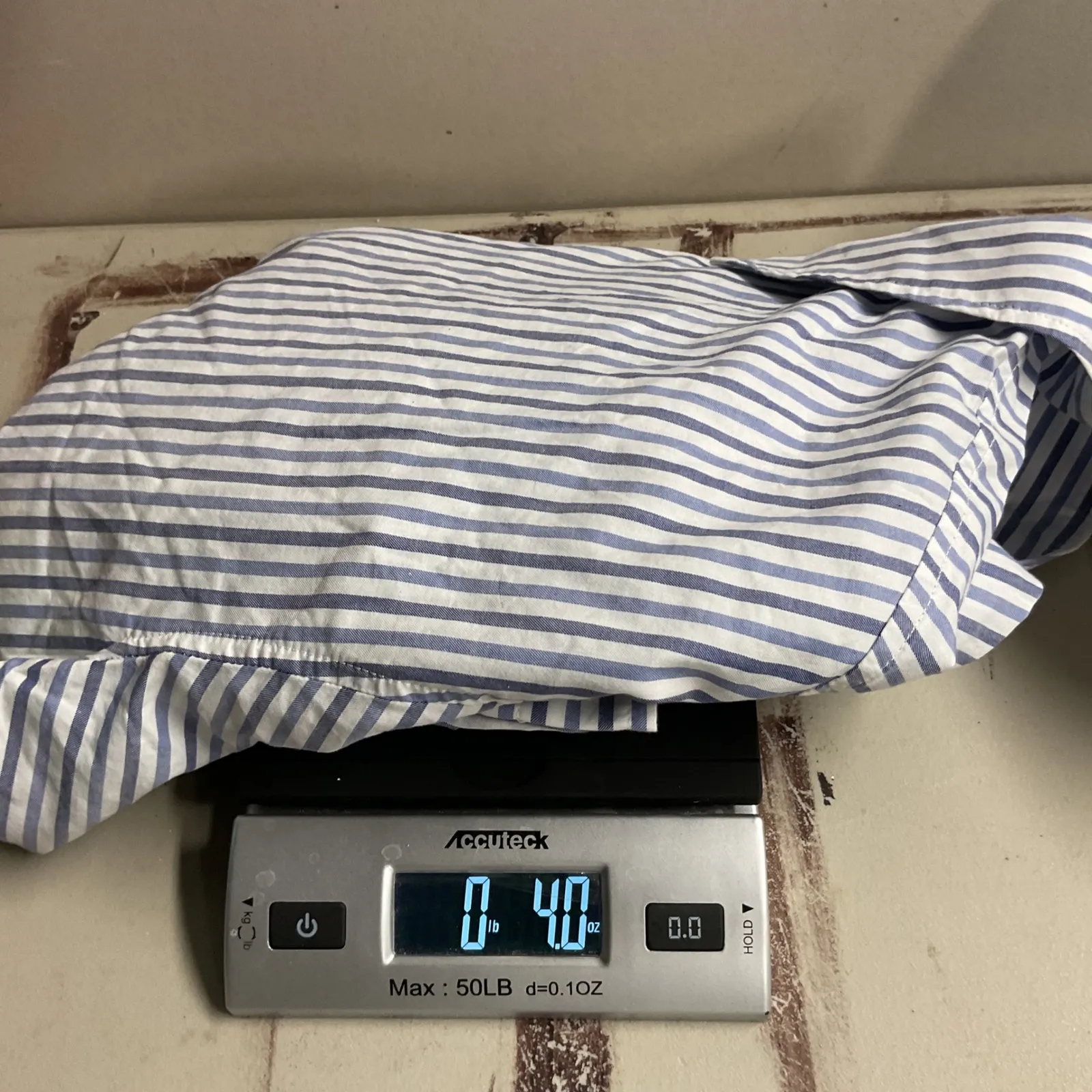 Everlane The Cropped Relaxed Shirt Blue White Stripe Button-Up Women's Small NWT - Image 6