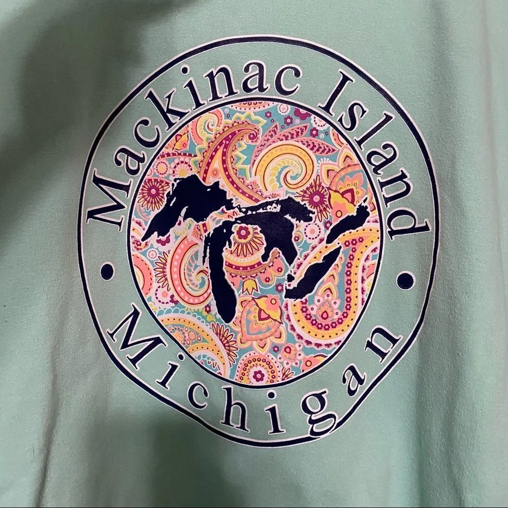Point Sportswear Teal Mackinac Island, Michigan hoodie. Green Size XL - Image 2