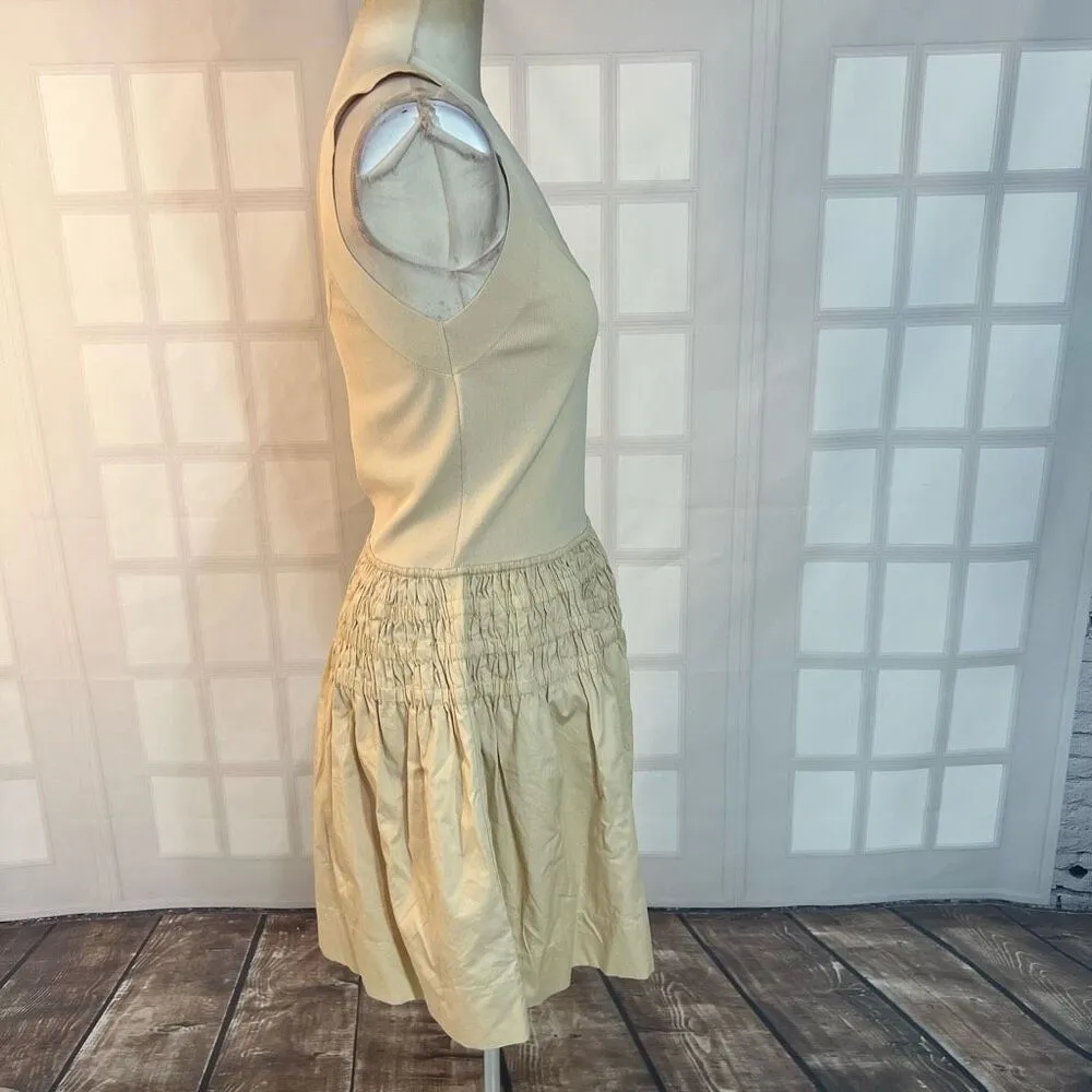 Central Park West NWT Tan Sleeveless Smocked Waist Mini Sundress Size Large - Image 5