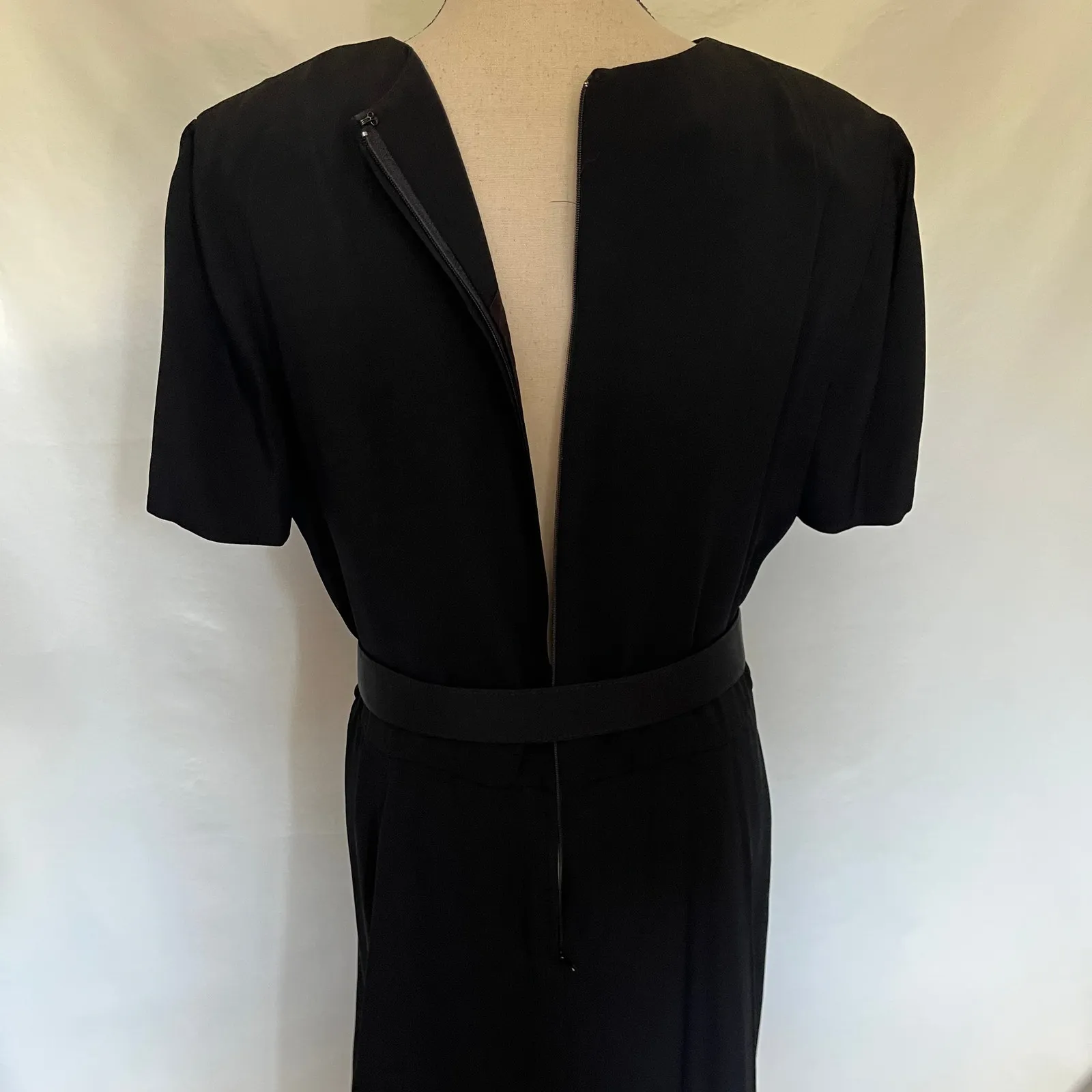 Vintage 80s Talbots Belted Dress Size 12 Preppy Minimalist Quiet Luxury USA - Image 9