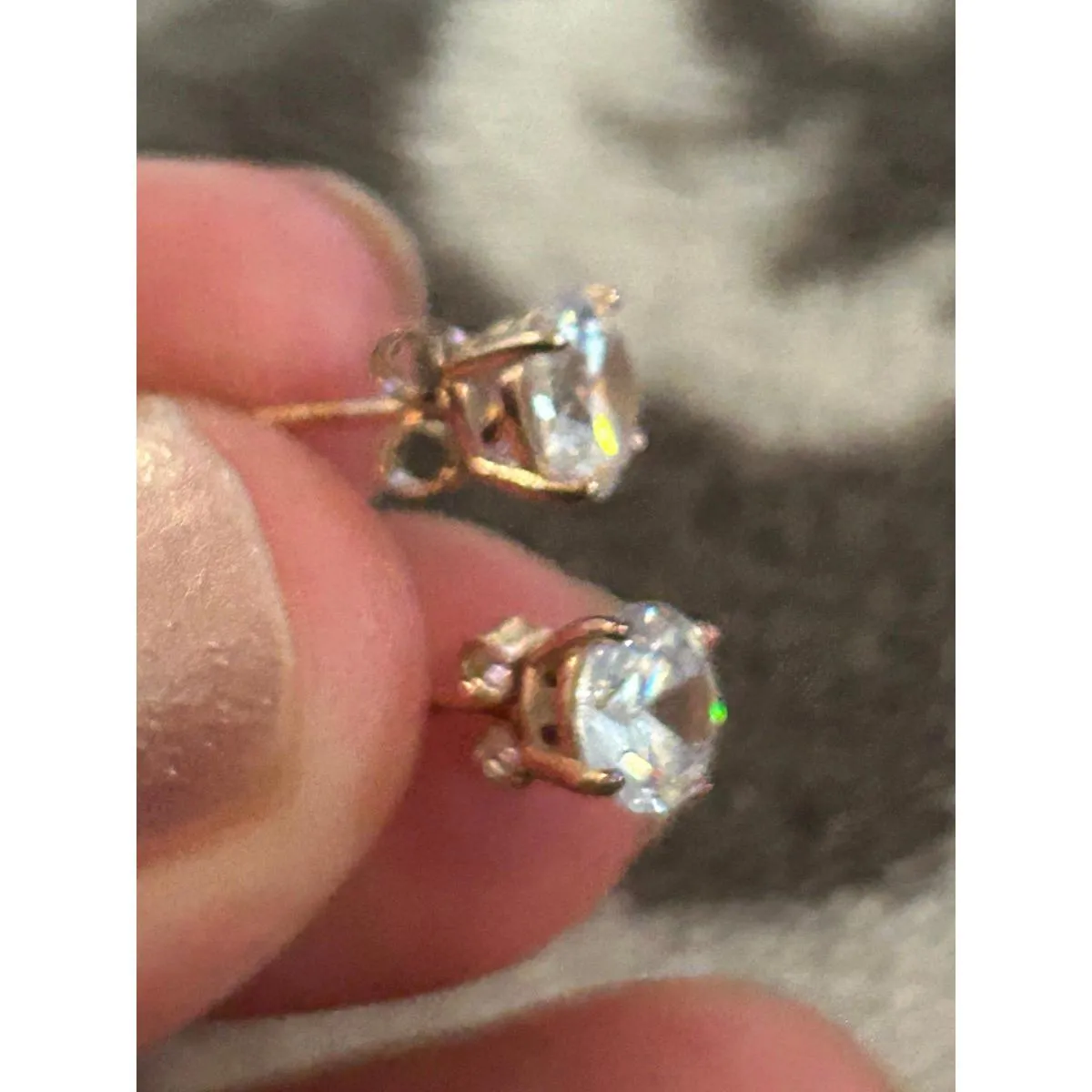 Z125 earrings 925 sterling silver gold tone stud - Image 4