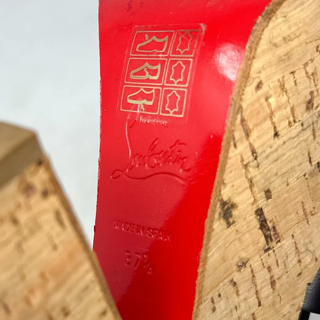 Christian Louboutin Super Dombasle Studded Leather Cork Platform Sandal Heels - Image 12