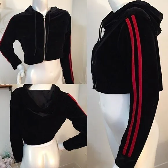 Rue 21 Velvet Crop Hoodie - Image 2