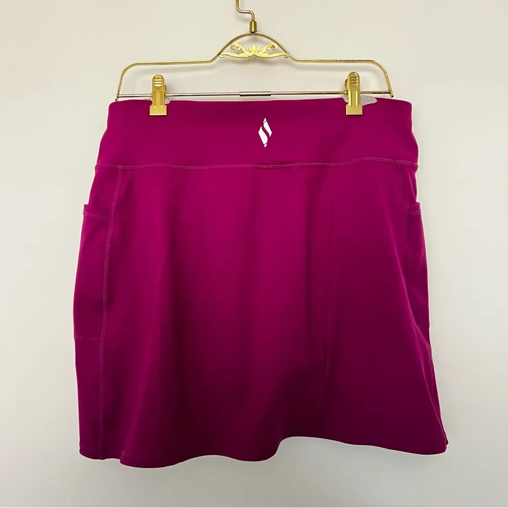 Skechers Black Performance Go Flex Skort Skirt Size Large Burgundy Golf Sport - Image 3