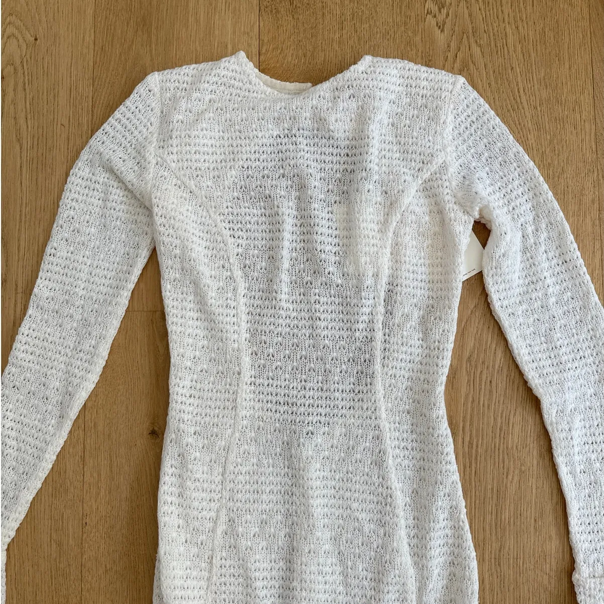 Miss Circle Midi Flare Mermaid Dress Pamina Crochet Long Sleeve Size XS in Cream - Image 3