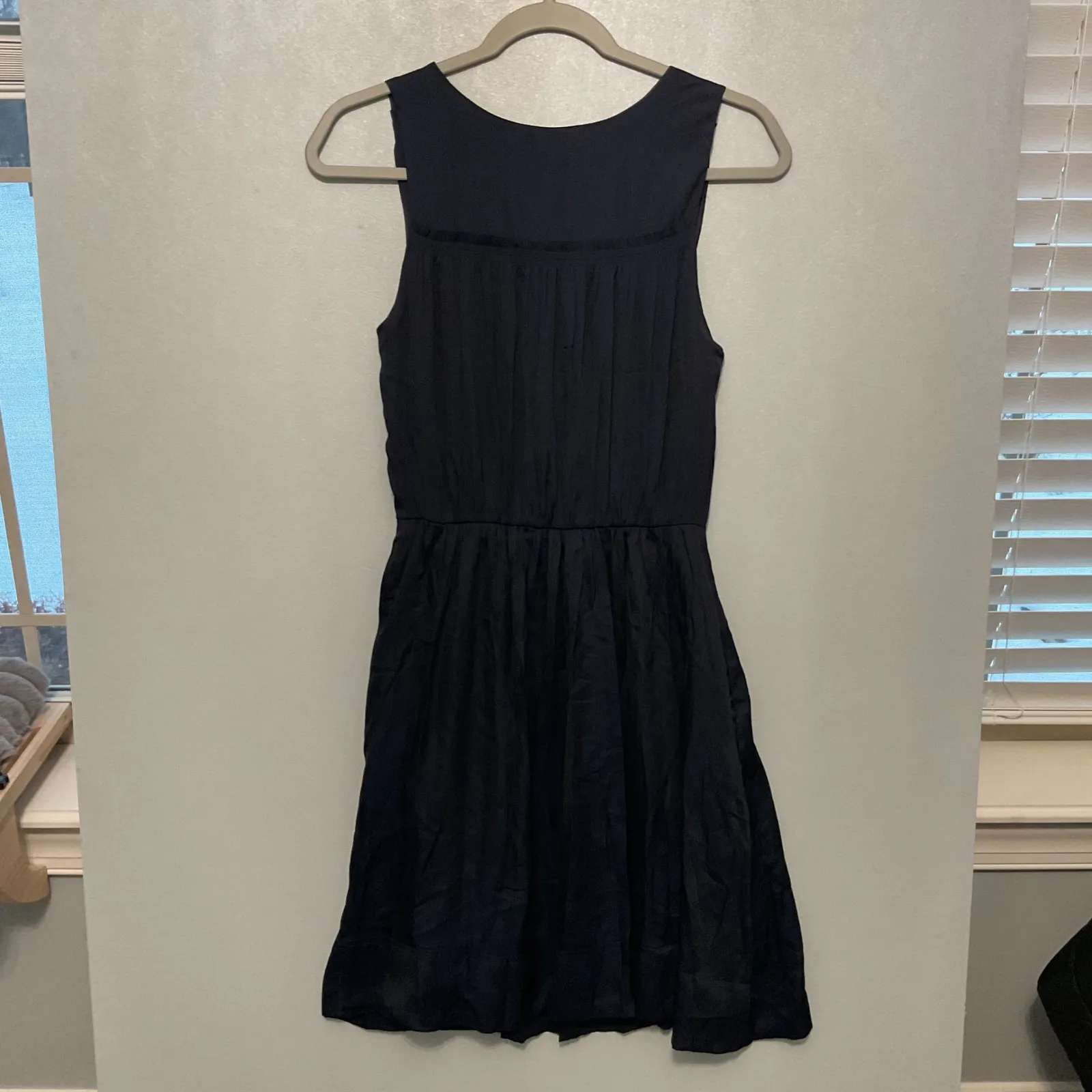 Banana Republic Navy Blue Sleeveless Fit Flare Dress Size 2 - Image 3