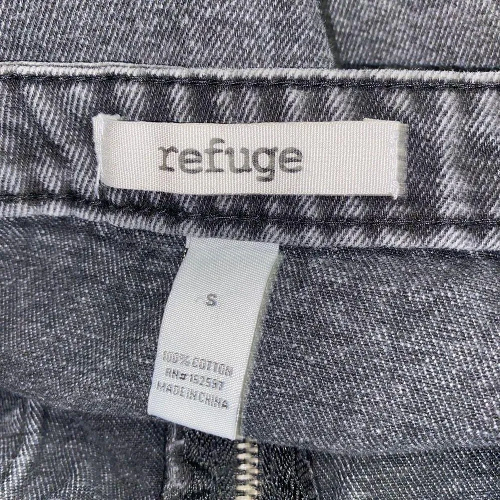 Refuge Black Wash Denim Zipper Zip-Front Mini Jean Skirt Women's Size Small - Image 4