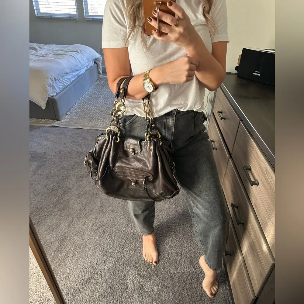 Authentic Rare Vintage Juicy Couture Real Leather Royal Chain Purse - Image 12