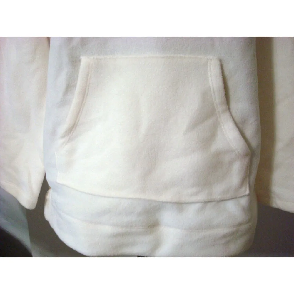New $54 Womens Natural White Micro Polar Fleece Top XXSP Pocket Denim & Company - Image 2