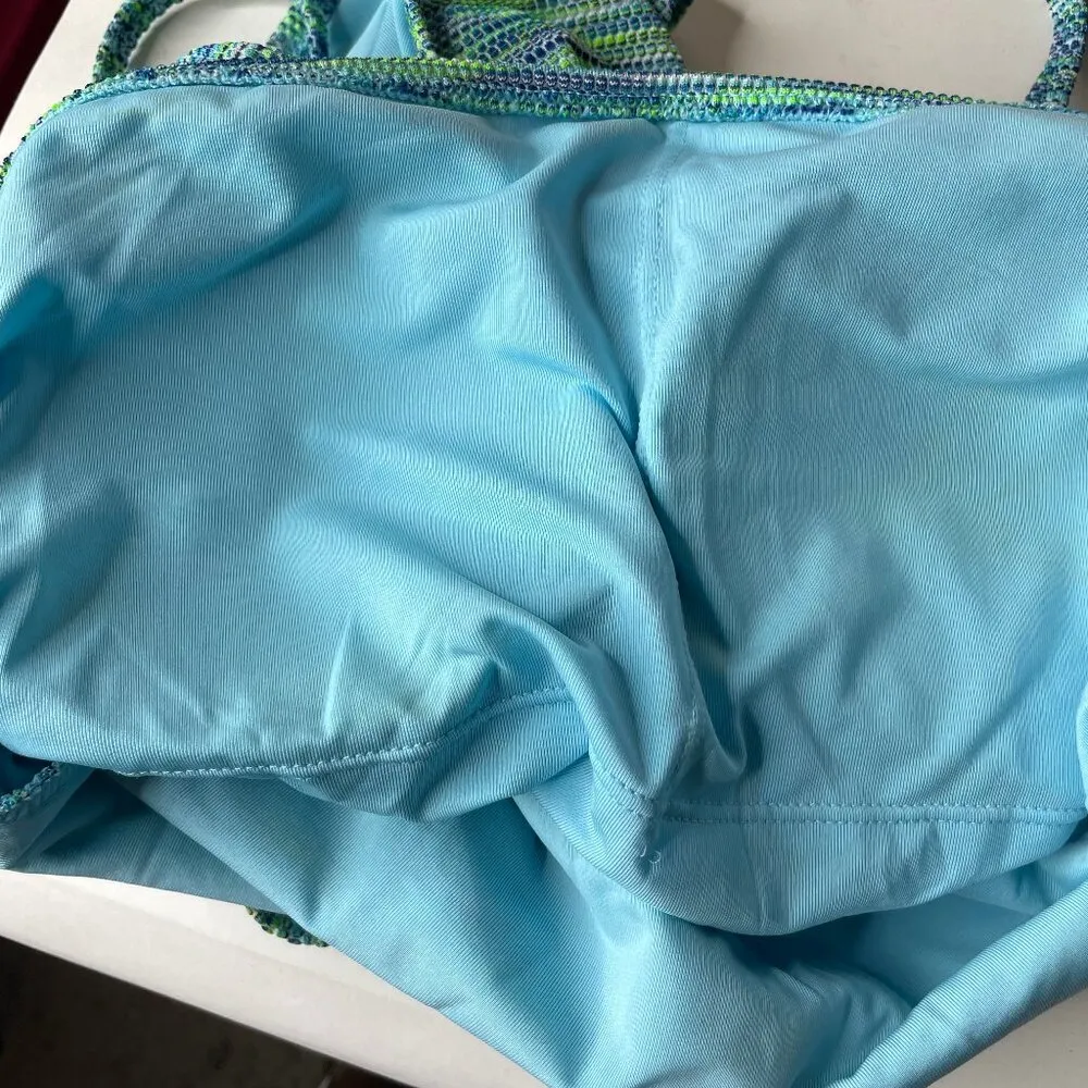 Aerie Space Dye Pique Bandeau One Piece Cheeky Coquine Swimsuit Medium - Image 5