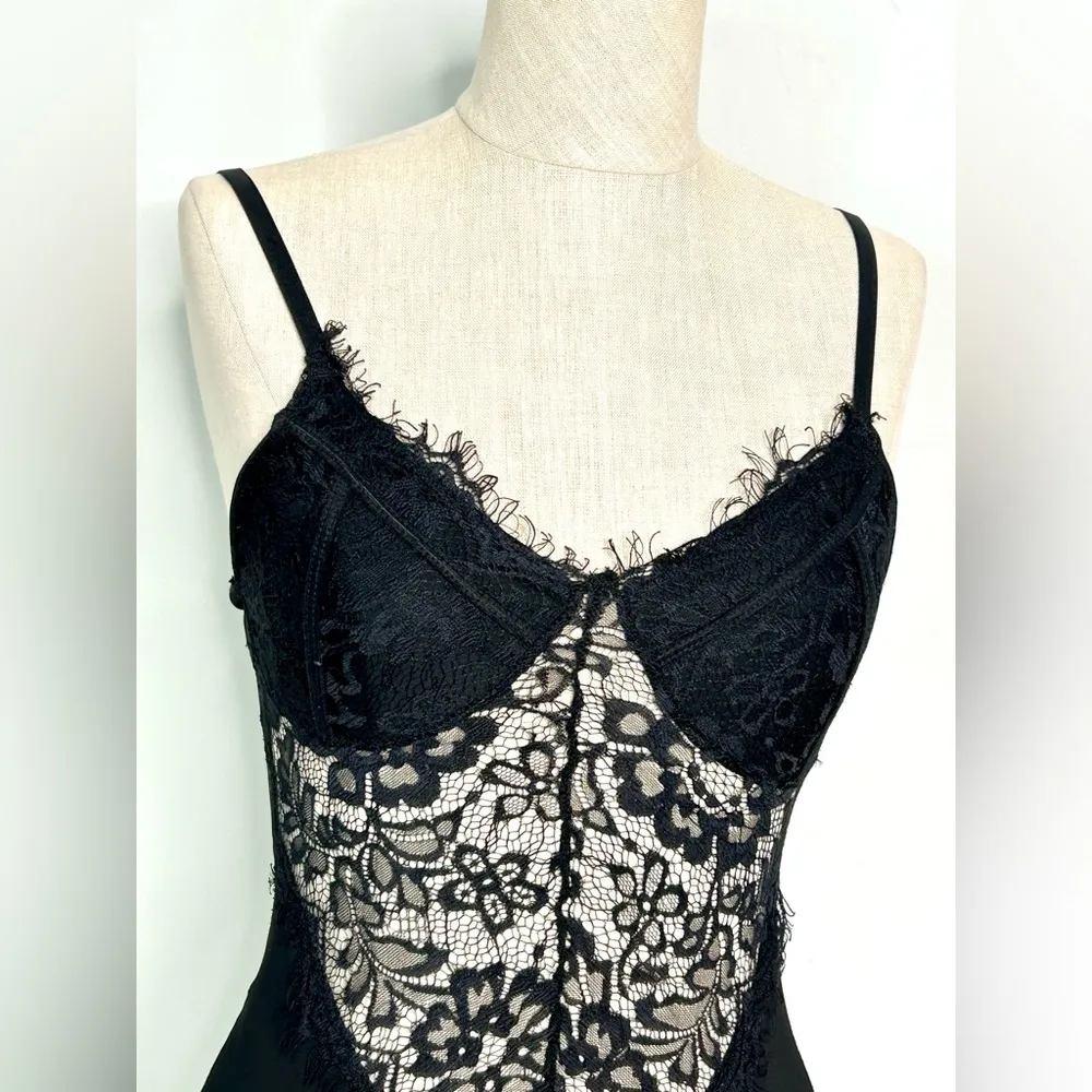A’GACI Black Lace Cupped Bodysuit size Small - Image 2