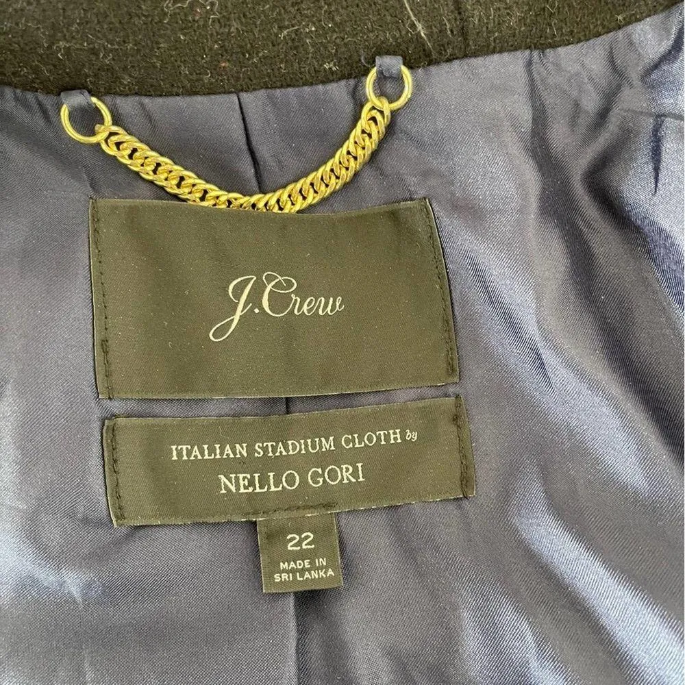 J Crew Plus Chateau Parka black Stadium Cloth Nello Gori wool blend coat size 22 - Image 5