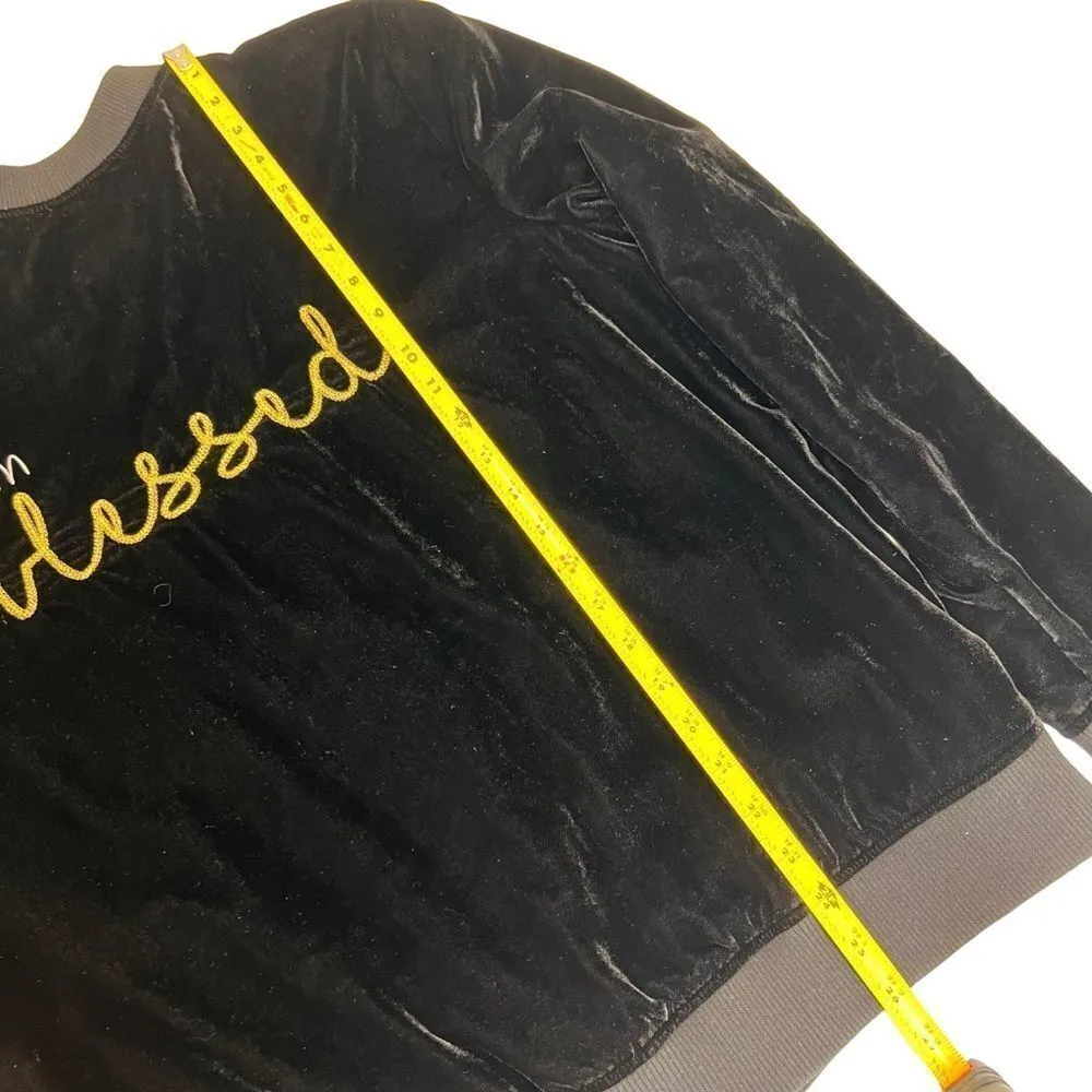 2pc Peace Love World I Am Blessed Velvet Bomber Jacket & Floral Camo Tank Set - Image 6