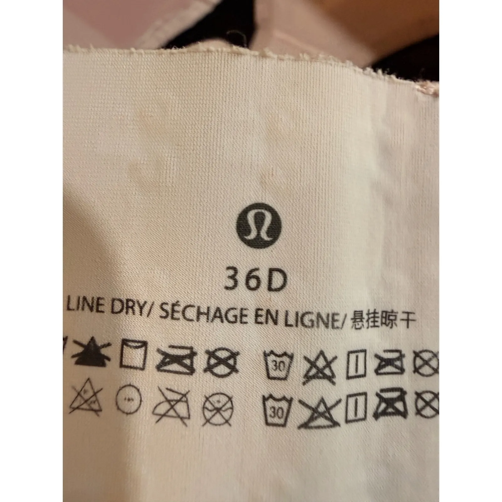 Lululemon Pink Sports Bra 36D High Support Cross Back Adjustable - Image 6