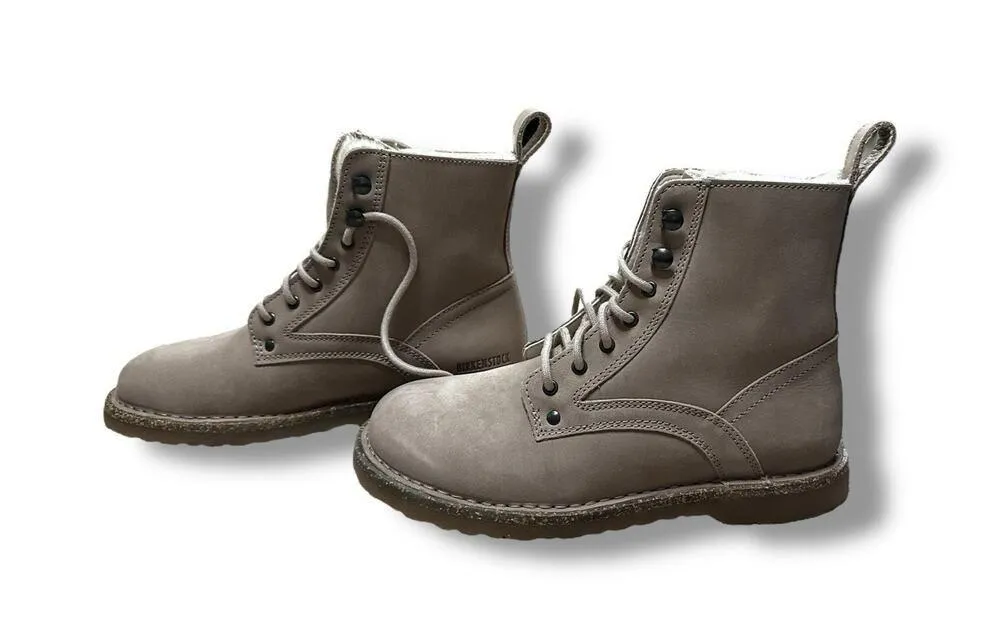 New Birkenstock Bryson Shearling Lined Combat Lace Boots Beige Taupe EU 38 US 7 - Image 2