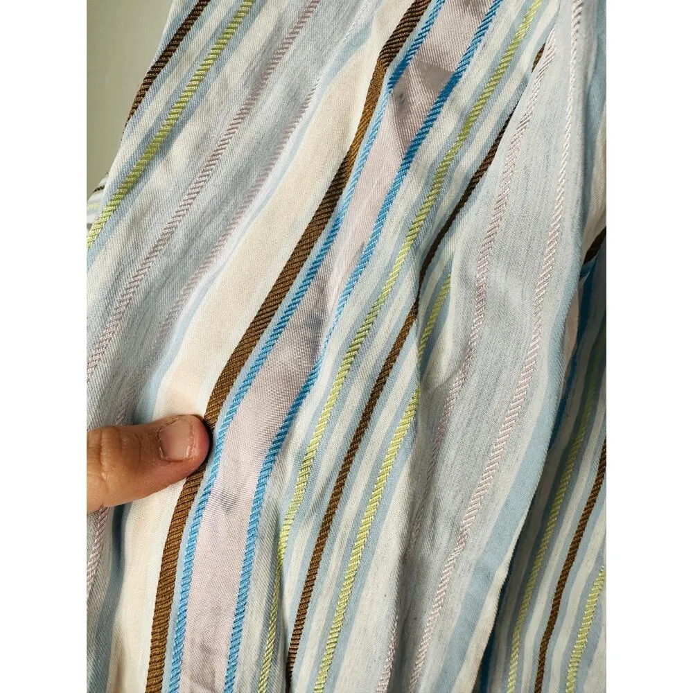 SAMSOE Multicolored Blue Striped Front Button Collared Alfrida Shirt Size XS - Image 12