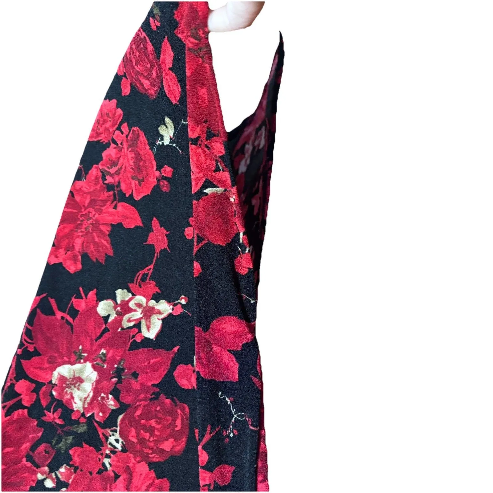 Jaclyn Smith Classic Vintage Y2K Floral Red/Black Maxi Skirt Size S Whimsigoth - Image 3