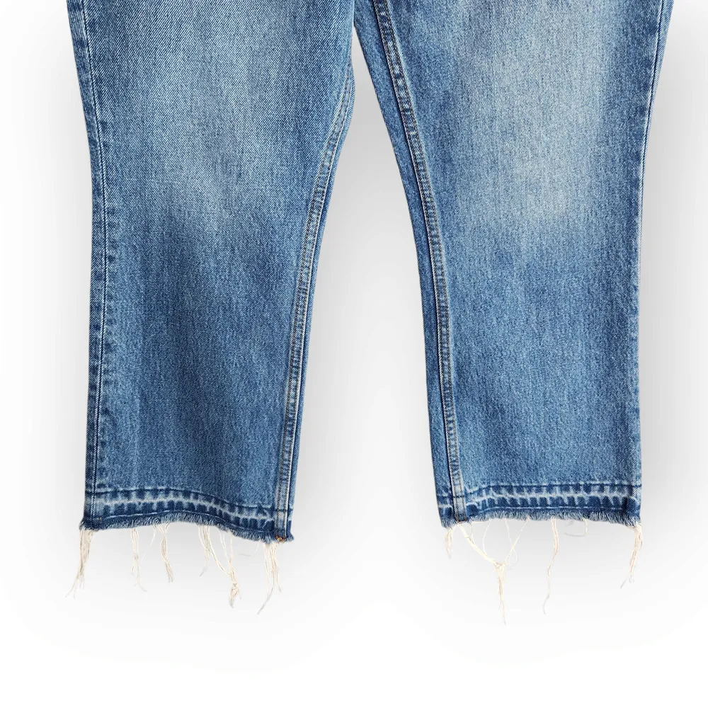 Free People Mid Wash High Waisted Cropped Kick Boot Cut Jeans 29 - Image 3