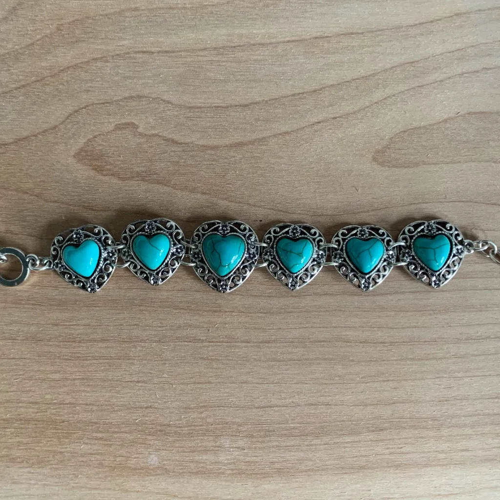 Turquoise Heart Bracelets Blue - Image 2