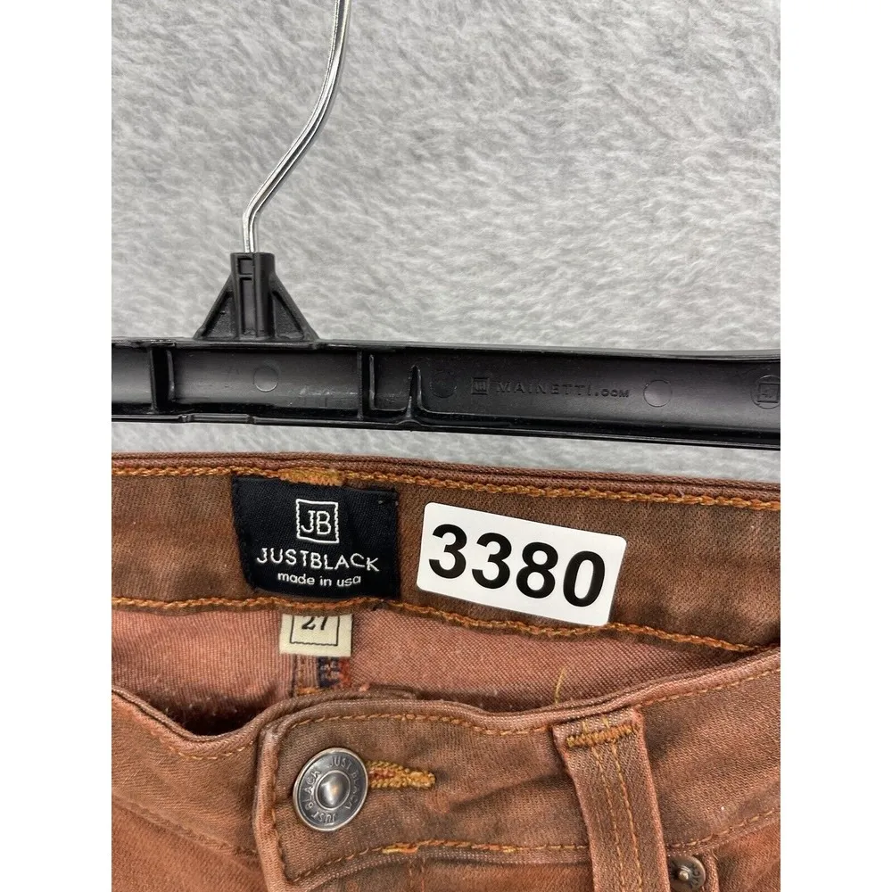 JustBlack Women's Pants Distressed Brown Size 27 Skinny Cotton Blend USA Made - Image 11