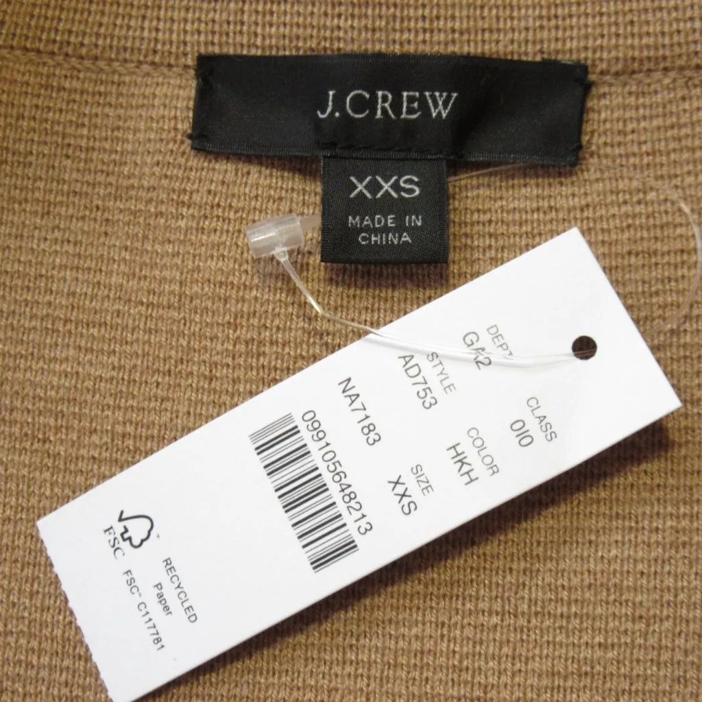 NWT J.Crew Ella in Heather Khaki Open-Front Sweater Blazer Cardigan XXS $178 - Image 4