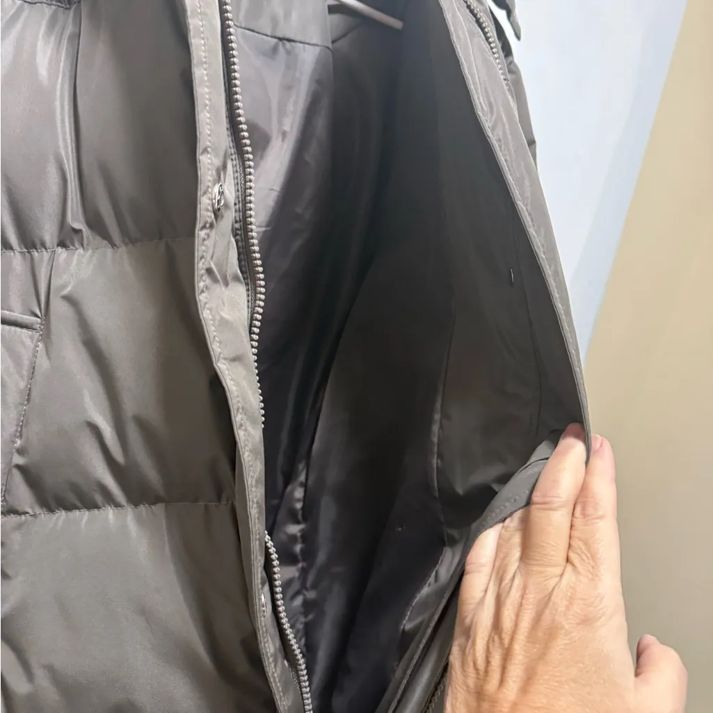 DAZY Long Puffer Coat Sz S Brown - Image 6