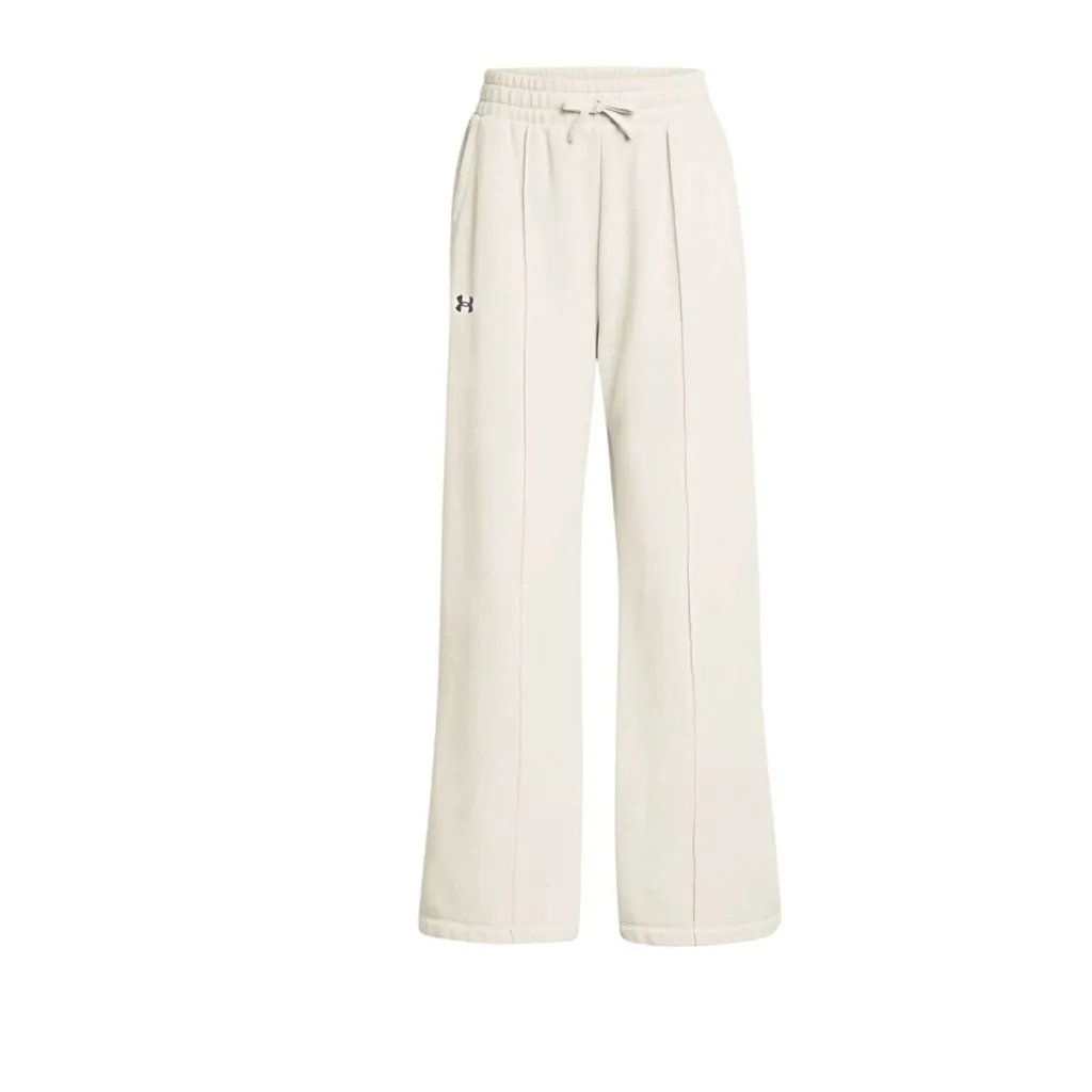 NWT Under Armour Womens Cream Rival Fleece Wide Leg Textured Sweatpants  XL - Image 5