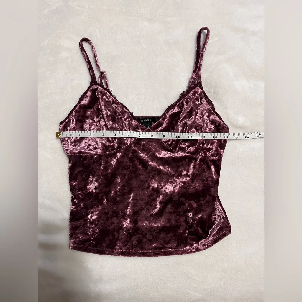 FOREVER 21 Crushed Velvet Coquette Baddie Women’s Tank Top Vintage Sz M EUC - Image 6