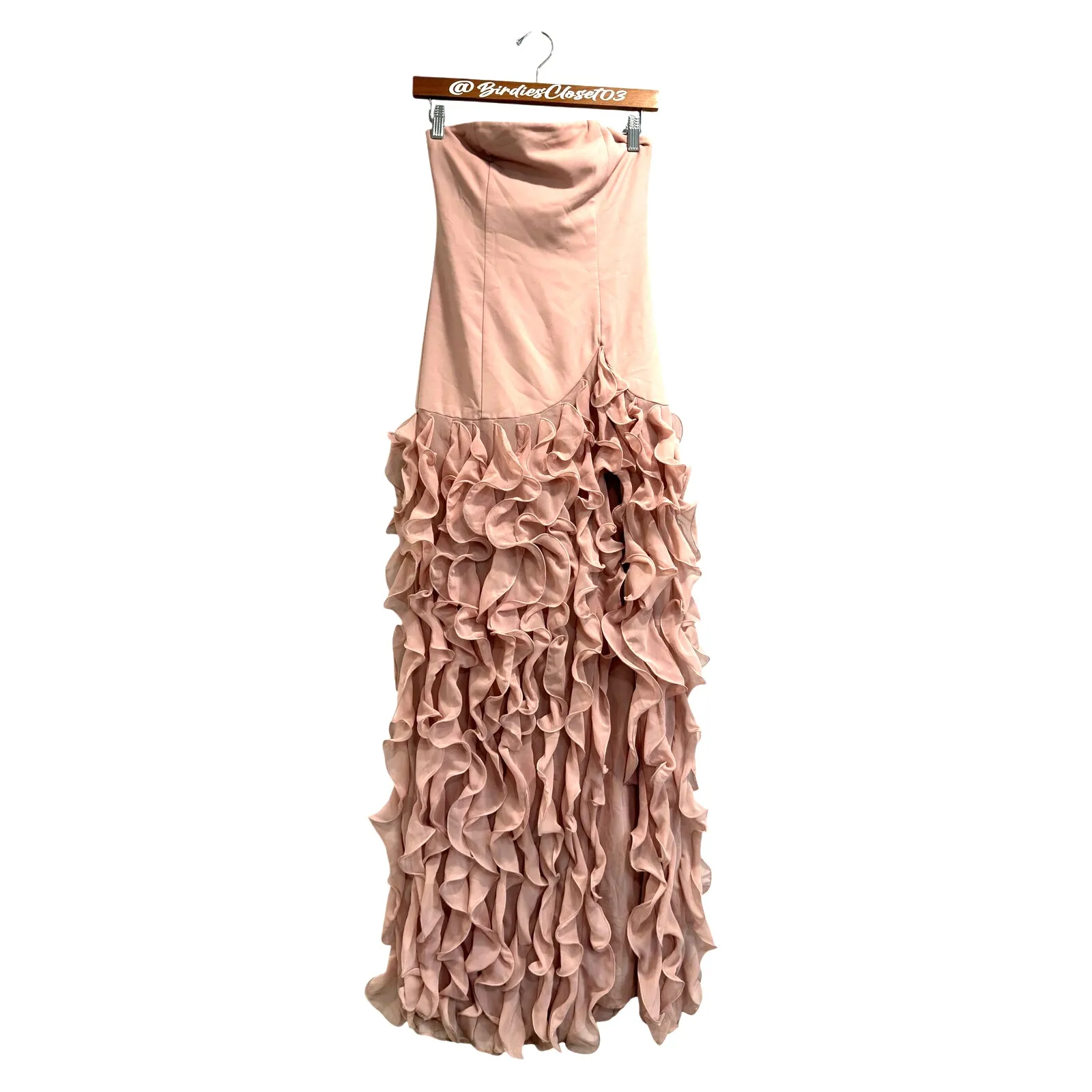 Lovers + Friends Rori Old Money Elegant Event Party Mauve Ruffle Gown NWT XS - Image 2