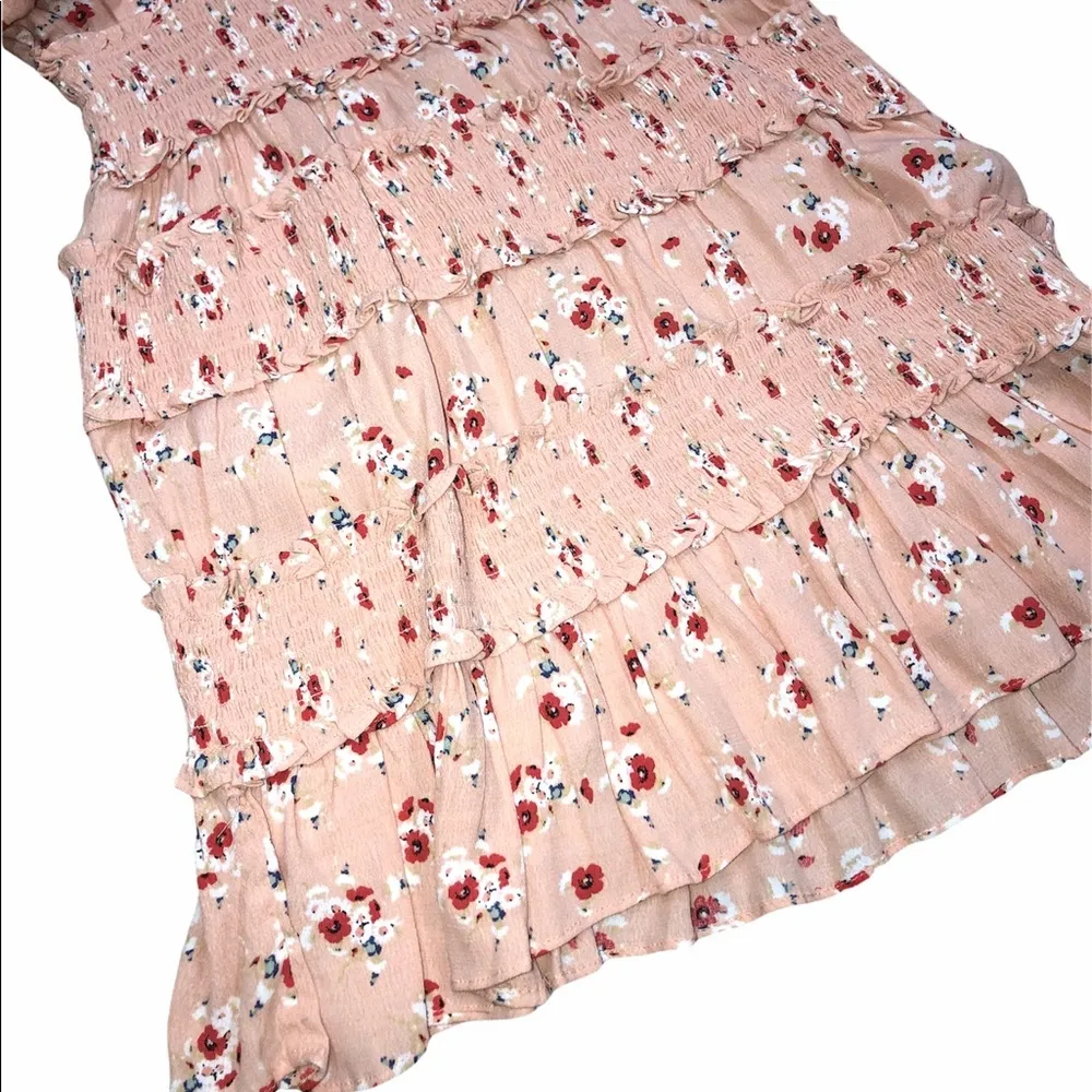 Karlie large peach floral smocked tiered dress - Image 7