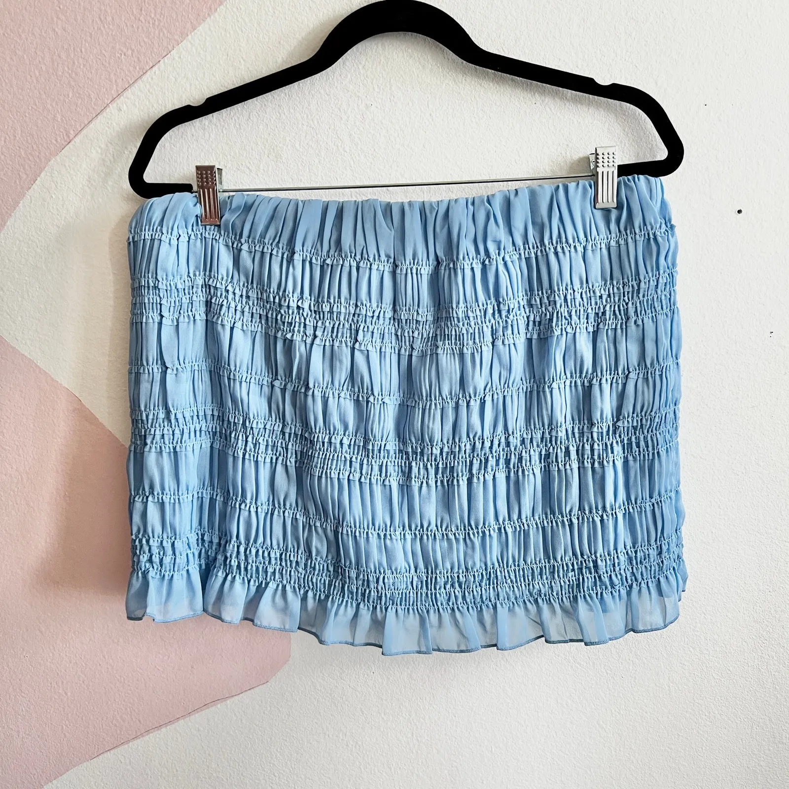 Abercrombie Fitch Mid Rise Sheer Ruched Mini Skirt Y2K 2000s‎ NWTS Large - Image 2