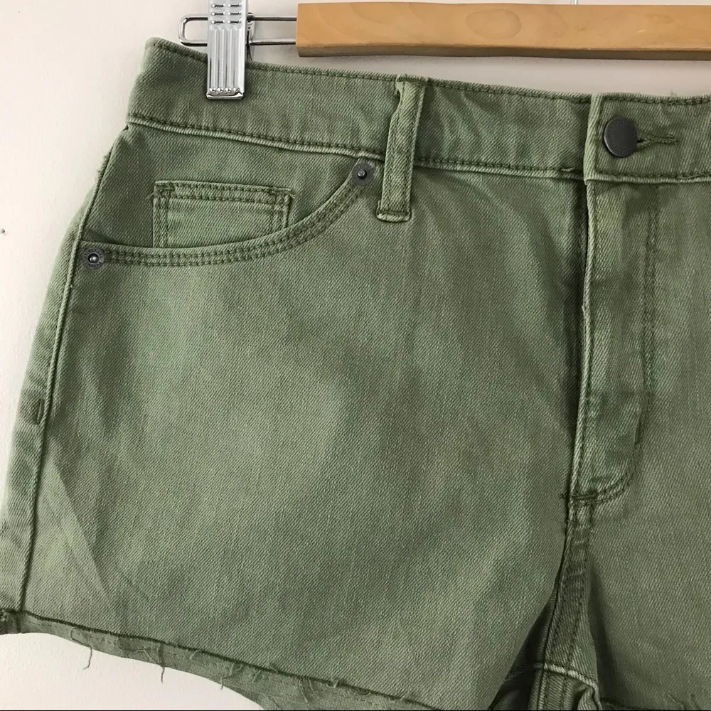 Universal Thread High Rise Shortie Shorts Jean denim army olive green stretch 8 - Image 81