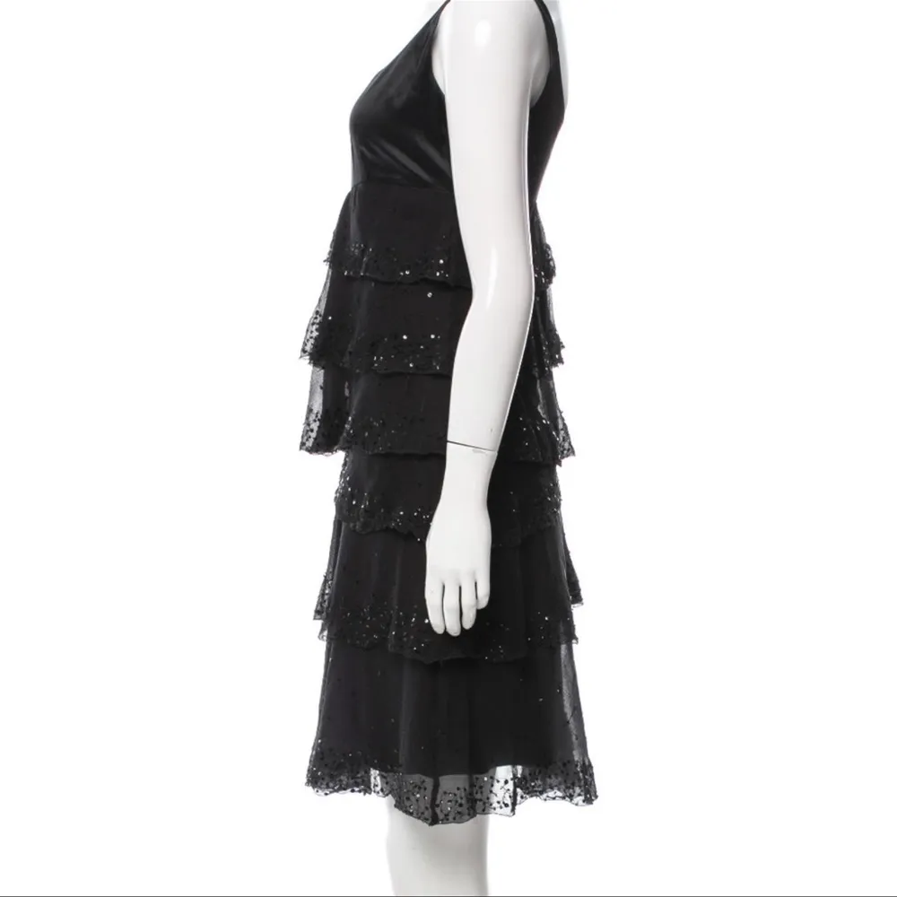 EUC Vintage Dvf Diane Von Furstenberg Black Tiera Sequin Dress sz 2 - Image 2