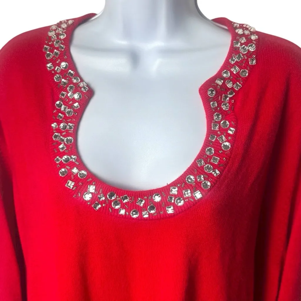 Vintage Fashion Bug Jeweled Neckline Blouse Holiday New Year’s Cozy Cabincore 3X - Image 4