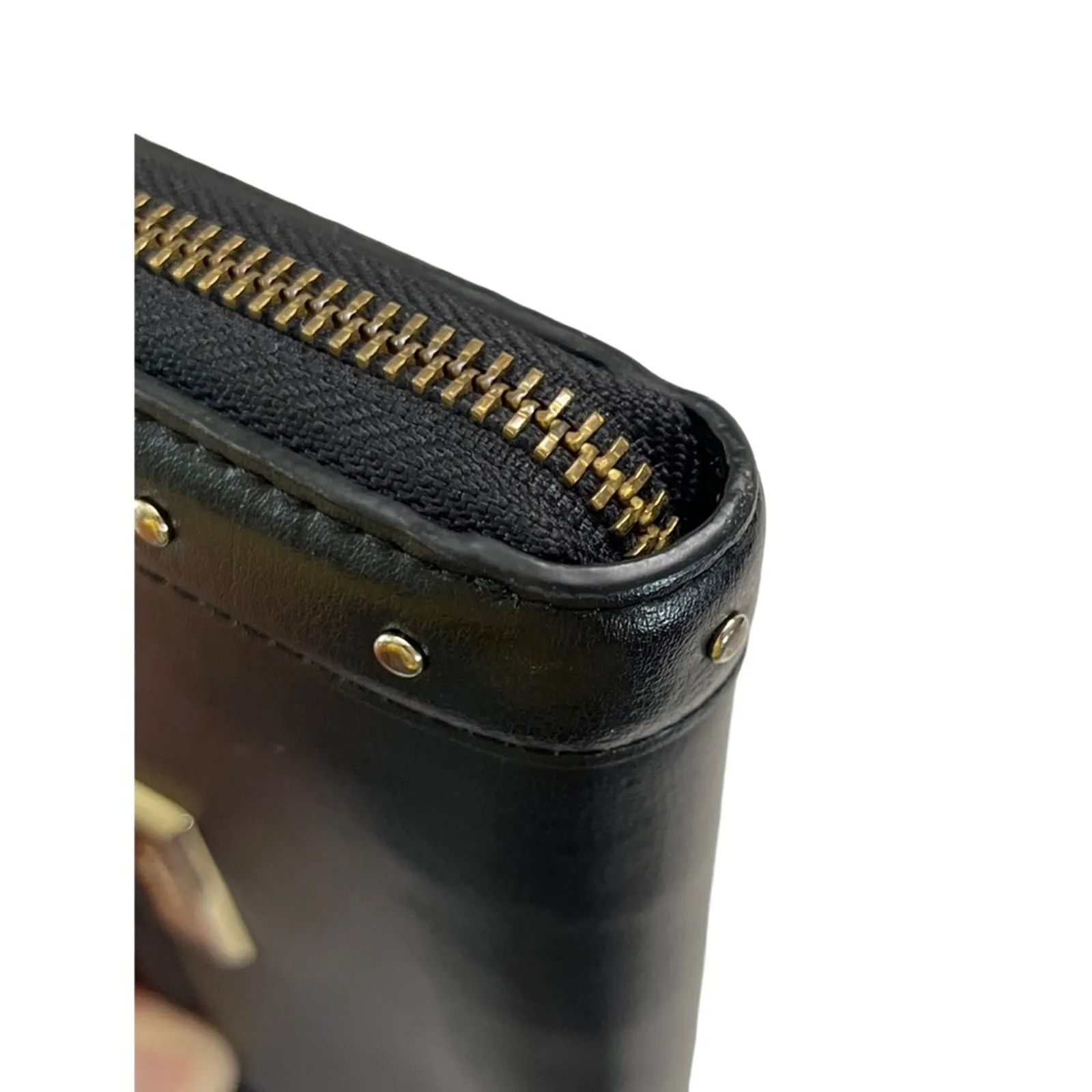 Kate Spade New York Helena Black Leather Studded Zip Around Continental Wallet - Image 10