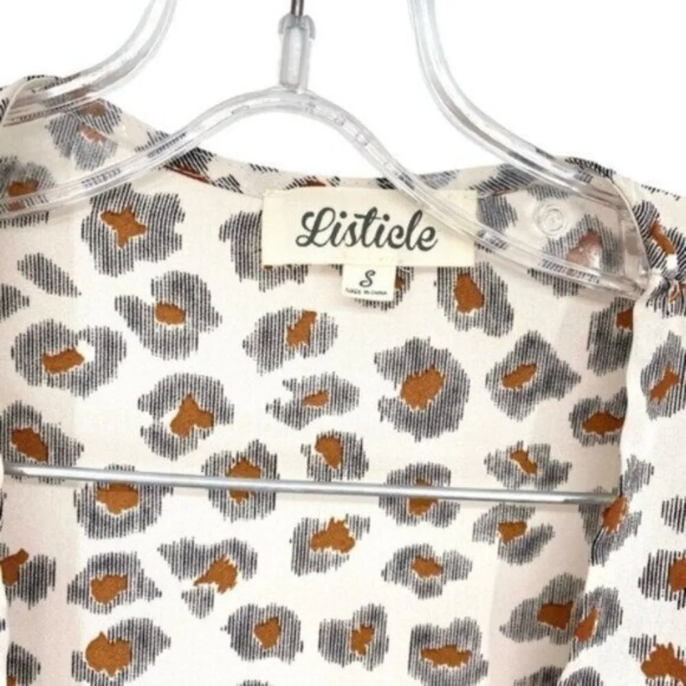 Listicle  Leopard Print Open Front Long Animal Print Kimono Duster - Image 3