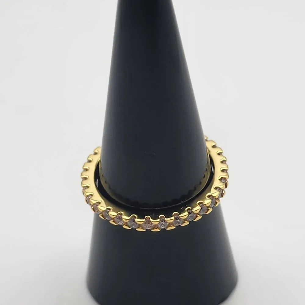 Bomb Party Gold Tone & CZ Eternity Ring (8) Gold - Image 4