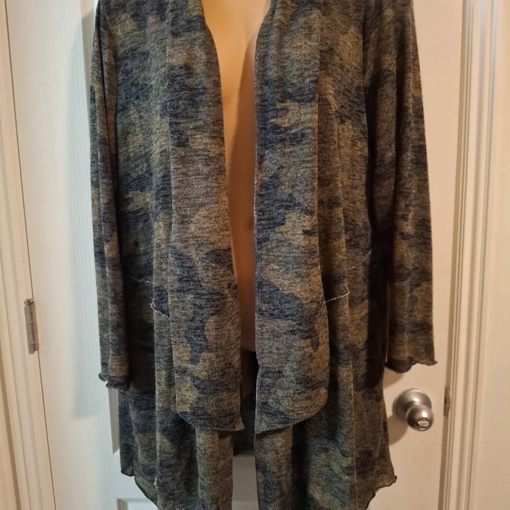 Maurices Sz 2  Blue and Green Open-Front Cardigan - Image 8