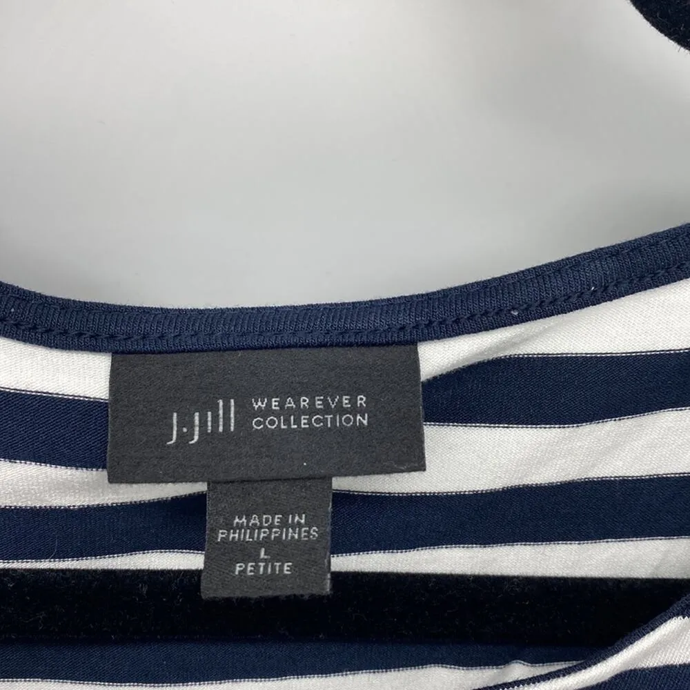 J.Jill wearever collection blue white longline nautical summer coastal size LP - Image 4