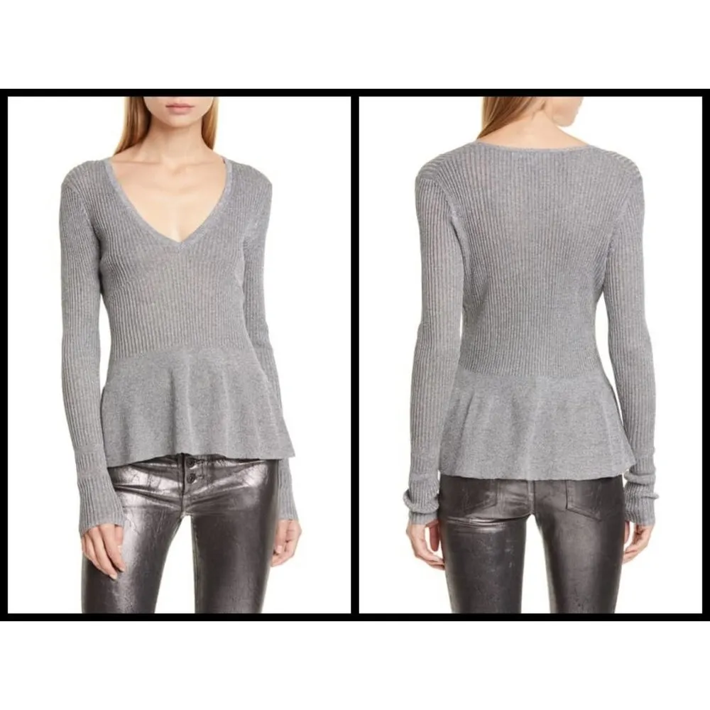 Veronica Beard 💕💕 Esmerelda V-neck Pullover Grey - Image 5