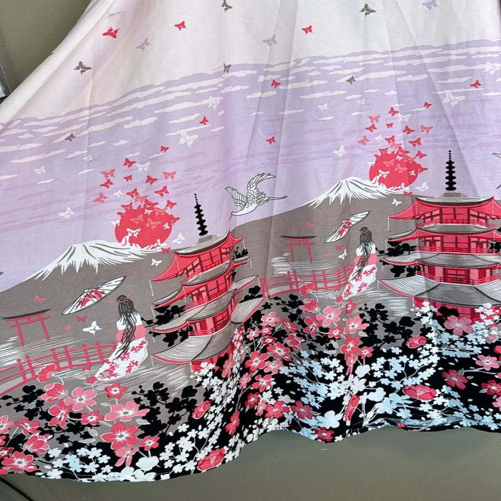 NWT Musever Pink Cherry Blossom Printed Fit Flare Skirt Size undefined - Image 6