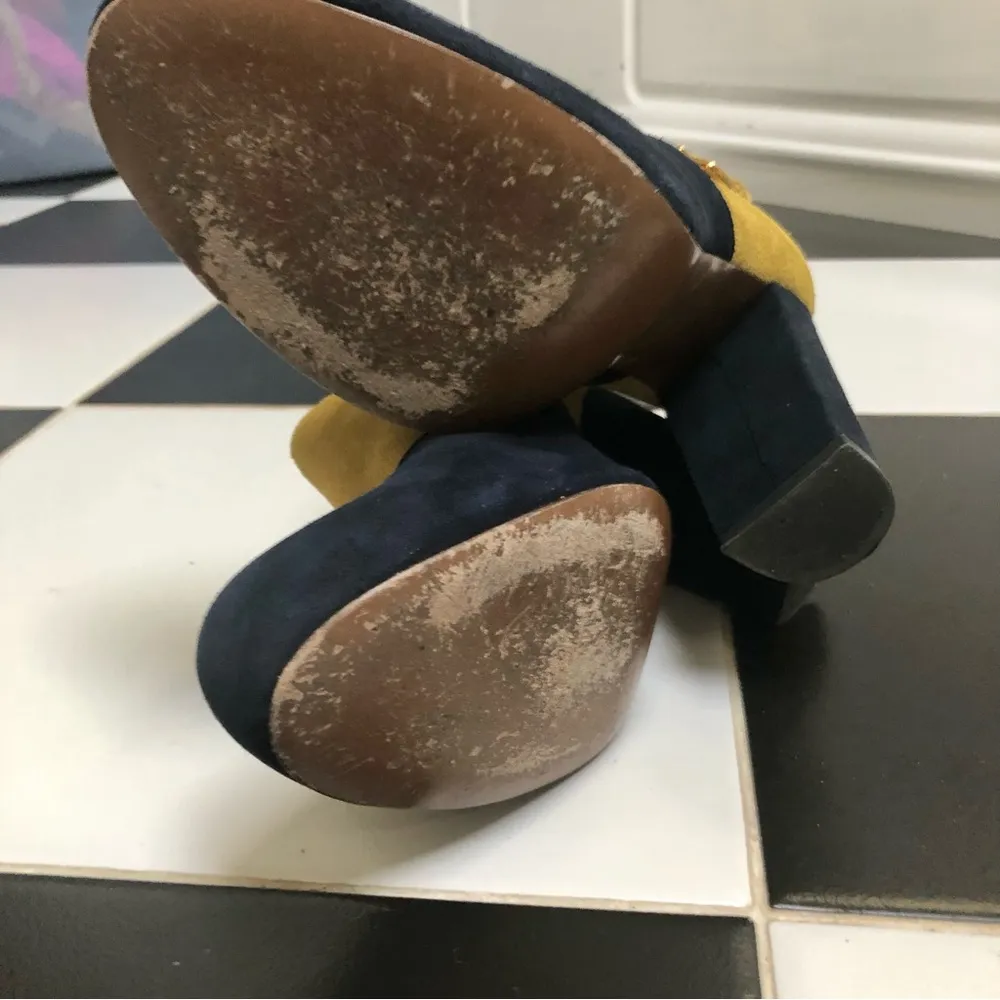 Suede Ankle Booties Mustard Yellow Chartreuse Dark Gold Boots Block Heel 8 - Image 15