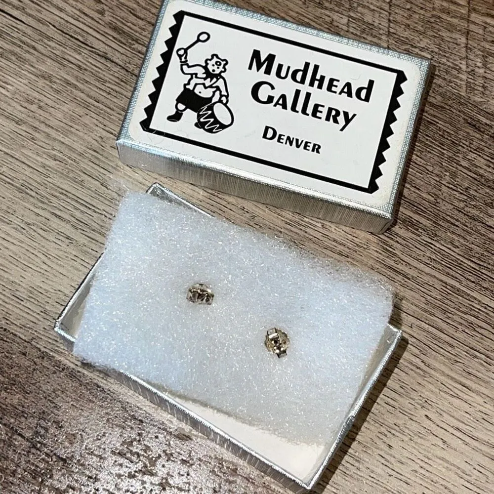 Mudhead Gallery Boutique Womens Pushback Sterling Silver Concho Studs Earrings N - Image 5