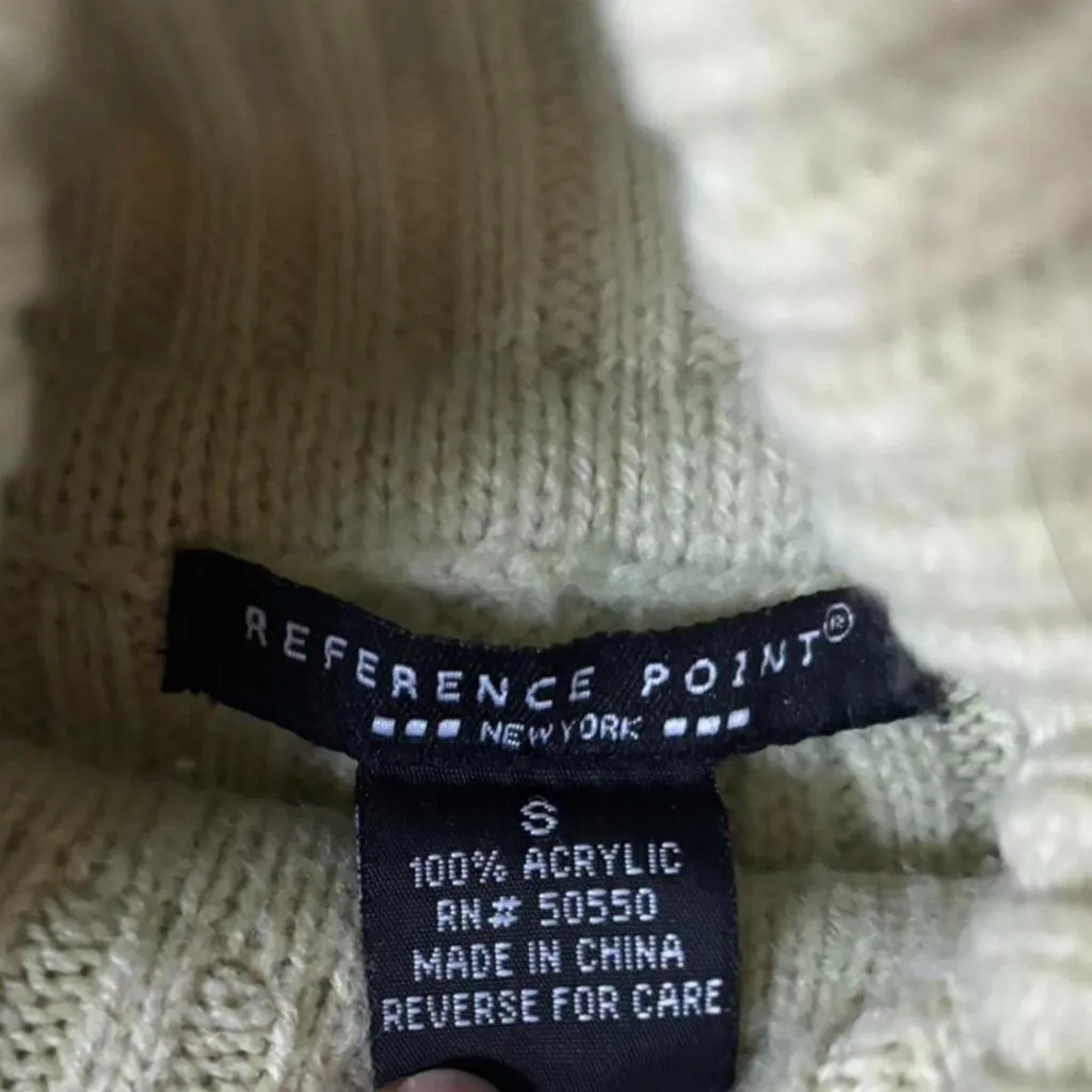 Reference Point Vintage Y2K Cable Knit Green Turtleneck Sweater - Image 6