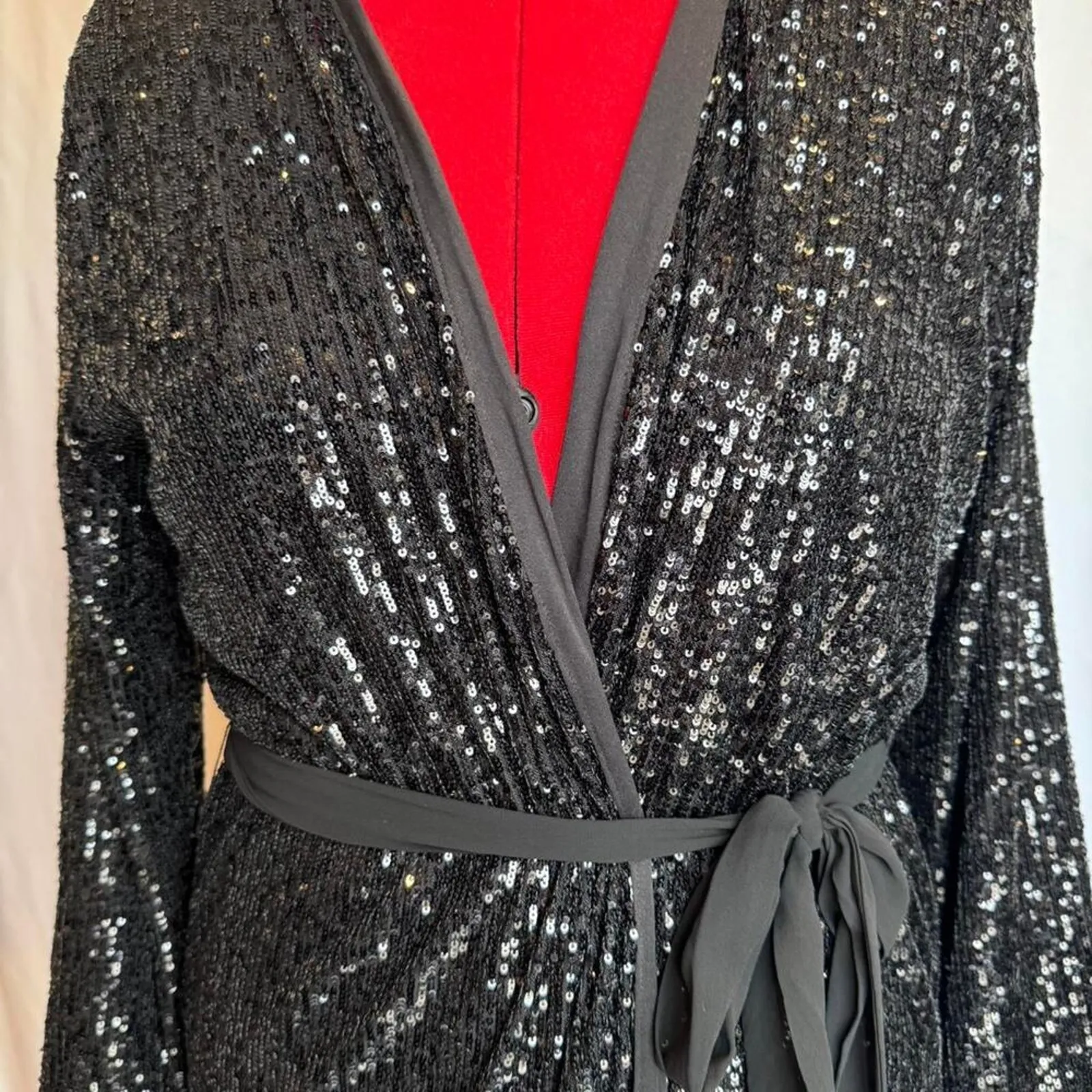 NWT Show Me Your MUMU Women Sequin Wrap Dress Super Gorgeous, Comfortable‎ & FUN - Image 3