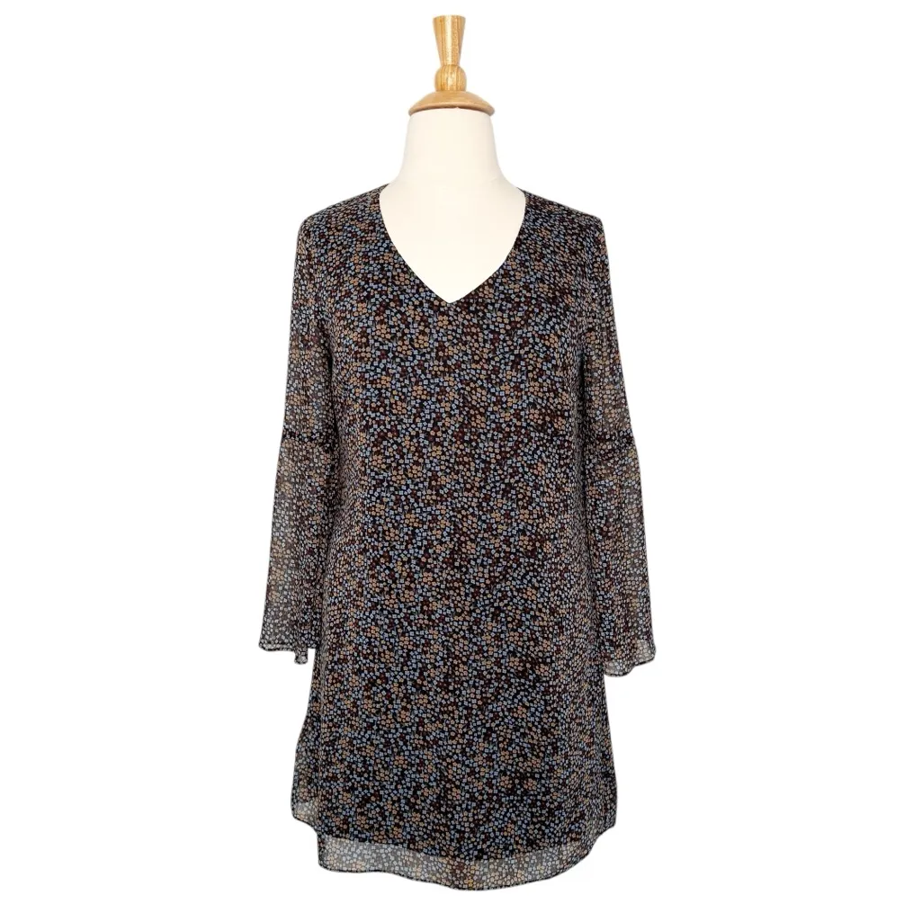 CABI POISE BELL SLEEVE SHIFT FLORAL DRESS SZ L - Image 3