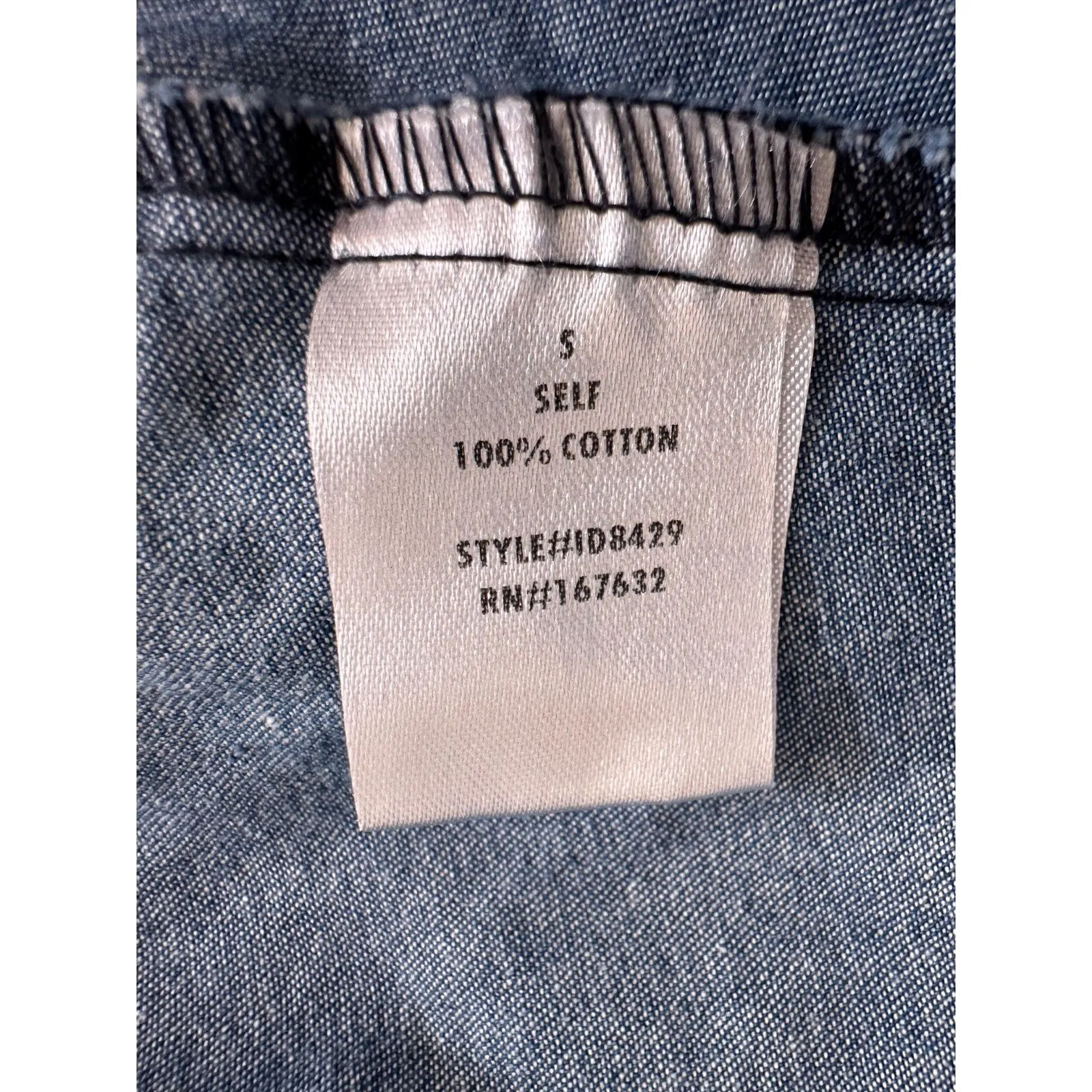 Klesis Strapless Blue Denim Tiered Midi Dress Size Small - Image 6