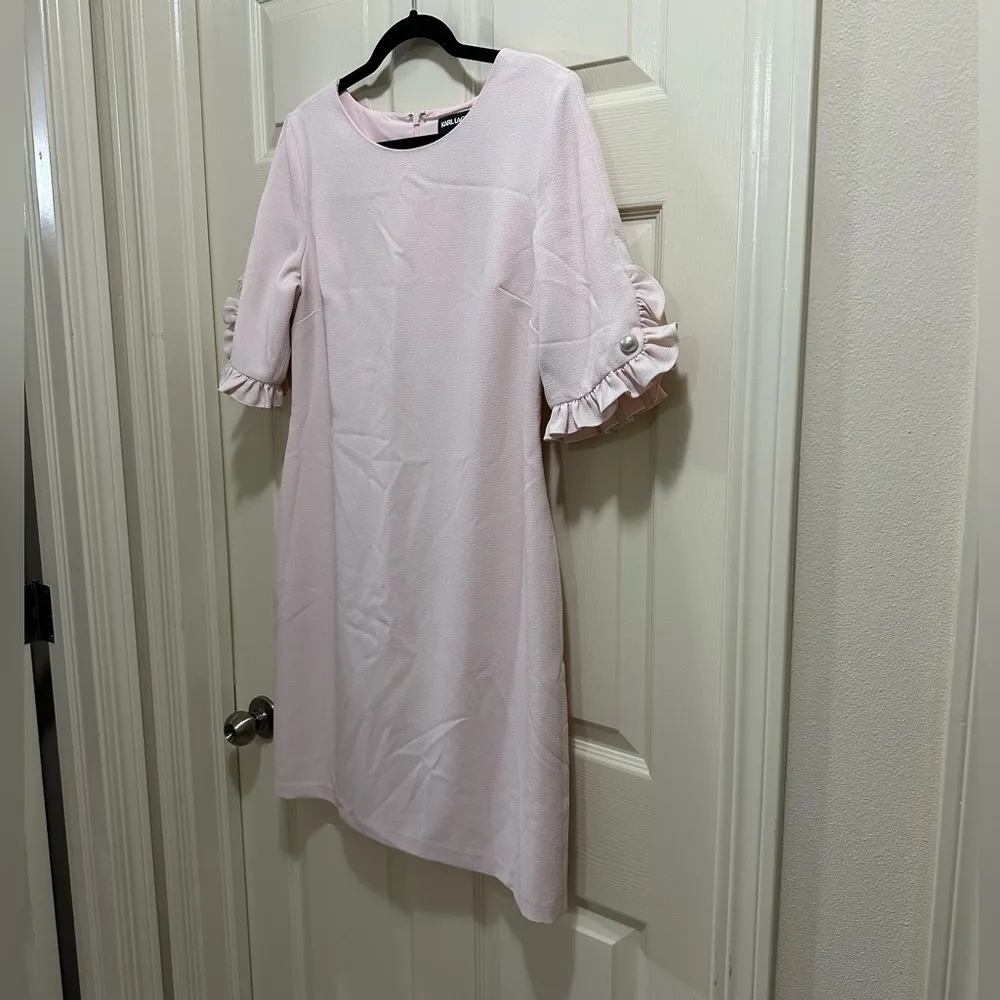 Women’s Karl Lagerfeld short sleeve dress pale pink size 10 - Image 4